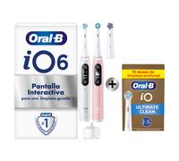 Oral-B iO6 Pack Dúo de Cepillos Eléctricos Blanco y Rosa con 3+5 cabezales