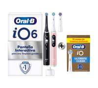 Oral-B iO 6 Cepillos de Dientes Eléctricos, Negro y Rosa, Pack de 2