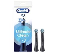 Oral-B - Juego de 2 cepillos de repuesto para cepillos de repuesto (limpios, automáticos, negros, cepillado profundo, eliminación de placa dental, cepillo redondo para cepillos eléctricos oral B iO