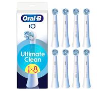 Oral-B - Juego de 8 cepillos de repuesto para cepillos limpios, automáticos, blancos, cepillado profundo, eliminación de placa dental, cepillo redondo para cepillos eléctricos oral B iO