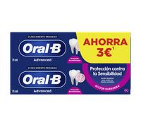 Oral-B Advanced Protección contra La Sensibilidad Pasta de Dientes, 2x75 ml | Dentífrico con Fluoruro de Estaño para Dientes Sensibles, Sabor Hierbabuena Y Eucalipto, Sensación Reconfortante