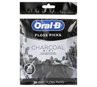 Oral-B Palillos de hilo dental con infusión de carbón, 75 unidades (paquete de 1)