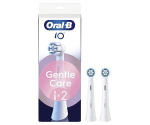Oral-B - Pinceles de repuesto para Gentle Care, lote de 2, color blanco | Recargas cepillo de dientes eléctrico iO, 4000 hebras flexibles para un cepillo suave en las encías
