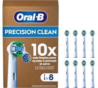 Oral-B Precision Clean Cabezales de Recambio Originales Blancos, Pack de 8 - Recambios para Cepillo Eléctrico Oral B Pro, 3 Tipos de Filamentos para Un Cepillado Preciso, Embalaje de Cartón
