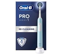 Oral-B Pro 1 - Cepillo de dientes eléctrico para adultos con limpieza 3D, 1 cabezal de cepillo de dientes, control de presión de las encías, enchufe británico de 2 pines, color azul