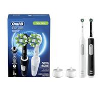 Oral-b Pro 1000 Crossaction - Cepillo de dientes eléctrico, alimentado por Braun, blanco y negro, 2 unidades