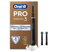 Oral-B Pro 3 Cepillo de Dientes Eléctrico Negro con Mango Recargable y 3 Cabezales, 3 Modos De Cepillado Con Modo Sensible, Temporizador, Diseñado por Braun, Regalos Originales para Mujer y Hombre
