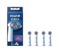 Oral-B Pro 3D White Cepillos Para Cepillo De Dientes, Pack De 4 Unidades | Recambios Cepillo de Dientes Eléctrico Pro, Blanqueamiento con una Copa de Pulido
