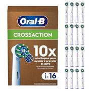Oral-B Pro CrossAction Cabezales de Recambio Originales, Blanco, Pack de 16 - Recambios para Cepillo de Dientes Eléctrico Oral B Pro, con Indicador de Uso, Eliminación de La Placa Bacteriana