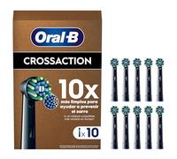 Oral-B Pro CrossAction Cabezales De Recambio ORIGINALES para Cepillo de Dientes Eléctrico Oral B Pro, Pack de 10 Recambios Con Indicador De Uso, Negro (Tamaño Buzón)