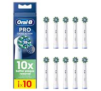 Oral-B Pro CrossAction Cabezales De Recambio ORIGINALES para Cepillo de Dientes Eléctrico Oral B Pro, Pack de 10 Recambios Con Indicador De Uso, Blanco