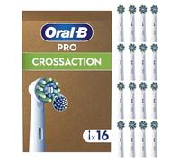 Oral-B Pro CrossAction Cabezales De Recambio ORIGINALES para Cepillo Eléctrico Oral B Pro, Pack De 16 Recambios Blancos Con Indicador De Uso Y Filamentos En Forma De X Para Una Limpieza Profunda