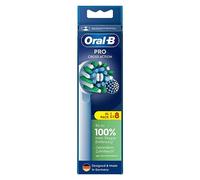 Oral-B Pro CrossAction - Cabezales originales para cepillo de dientes eléctrico, limpieza de dientes superior, 8 unidades, con innovadoras cerdas en X, color blanco