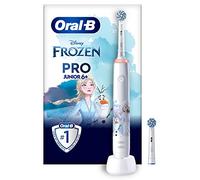 Oral-B Pro Junior Cepillo De Dientes Eléctrico Frozen Apto Para Niños Mayores De 6 Años, 1 Mango De Frozen, 2 Cabezales Suaves, 3 Modos De Cepillado y Sensor De Presión, Diseñado Por Braun