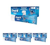 Oral-B Pro Junior Disney Stitch Pasta De Dientes Para Niños, Elimina La Placa y Previene las Caries, Dentífrico Para Niños de 6 a 12 Años, Sabor a Menta Suave, 75 ml (Paquete de 4)