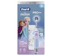 Oral-B Pro Kids - Cepillo de dientes eléctrico para niños, 1 cabezal de cepillo de dientes, 4 calcomanías de Frozen, 1 funda de viaje, 2 modos con modo sensible apto para niños