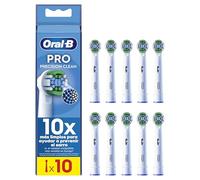 Oral-B Pro Precision Clean Cabezales de Recambio Originales, Blanco, Pack de 10 - Recambios para Cepillo de Dientes Eléctrico Oral B Pro, 3 Tipos de Filamentos para Un Cepillado Preciso