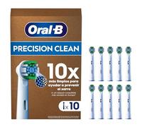 Oral-B Pro Precision Clean Cabezales De Recambio ORIGINALES para Cepillo de Dientes Eléctrico Oral B Pro, Pack De 10 Recambios Con Indicador De Uso, Eliminación De Placa, Blanco