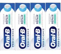Oral-B Pro-Science Reparador de encías y esmalte extra fresco, pasta de dientes, para uso diario, fabricado en Alemania, 4 paquetes de 75 ml