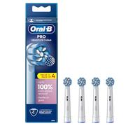 Oral-B Pro Sensitive Clean - Cabezal de cepillo de dientes eléctrico, en forma de X y cerdas extra suaves para cepillado suave y eliminación de placa, paquete de 4 cabezales de cepillo de dientes,