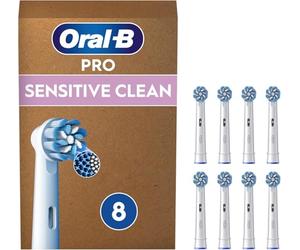 Oral-B Pro Sensitive Clean Recambios Originales, Blancos, Pack de 8 | Cabezales de Recambio para Cepillo Eléctrico Oral B Pro, Filamentos Ultrasuaves para Encías Sensibles, Embalaje de Cartón