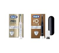 Oral-B Pro Series 3 Cepillo de Dientes Eléctrico + Oral-B iO 2 Cepillo de Dientes Eléctrico Negro Noche Con 1 Cabezal, 1 Estuche De Viaje, 1 Soporte de Recambios de Viaje