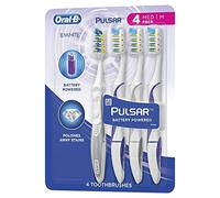 Oral-B Pulsar Vibrating Bristles Toothbrush, Medium, 4 Pack