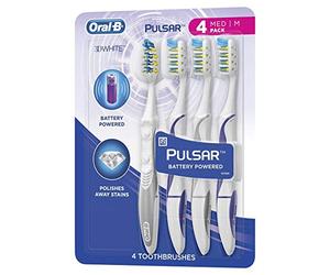Oral-B Pulsar Vibrating Bristles Toothbrush, Medium, 4 Pack
