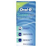 Oral-B Super Floss - Hilo dental de menta para puentes de aparatos ortopédicos, 50 tiras (paquete de 2)
