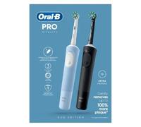 Oral-B Vitality Pro - 2 cepillos de dientes eléctricos para adultos, regalos del día de la madre para ella/él, 2 cabezales de cepillo de dientes, 3 modos de cepillado incluyendo Sensitive Plus,