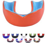 Oral Mart Jóvenes Boca Protector para niños - Juvenil Protector bucal para el Karate (con Funda Gratis) Adulto (Edad 11 y Arriba) Naranja/Azul