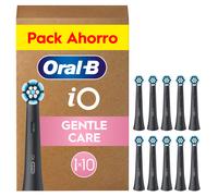 Oral-B iO Gentle Care Cabezales de Recambio Originales, Negros, Pack de 10 | Recambios para Cepillos de Dientes Eléctricos, Cepillado Delicado para Encías Sensibles, Filamentos Suaves