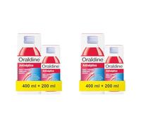 Oraldine, Colutorio De Uso Diario Líquido, Antiséptico y Antifúngico, Previene Gingivitis y Aftas, Pack de 400 ml y 200 ml (Paquete de 2)