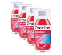 Oraldine, Colutorio liduido sabor menta De Uso Diario, ne problemas bucales, Antiséptico y Antifúngico, Previene Gingivitis y Aftas, 400 ml (Paquete de 4)