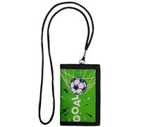 OralGos Cartera pequeña Monedero para niños, triple pliegue, con cordón, bolsillo para monedas, tarjeteros, diseño de fútbol