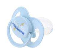 OralGos Chupete de silicona para adultos, chupete masticable, chupete para autismos, trabajo de alta presión y noches inquietas, letras grises y azules