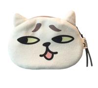 OralGos - Monedero pequeño con diseño de cara de gato con cremallera, bolsa de dinero para objetos pequeños para viajes y uso diario, Poco vergonzoso