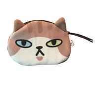 OralGos - Monedero pequeño con diseño de cara de gato con cremallera, bolsa de dinero para objetos pequeños para viajes y uso diario, Gato Xiaomei