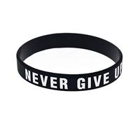 OralGos Pulsera de silicona motivacional con texto en inglés "Never Give Up", Gel de sílice