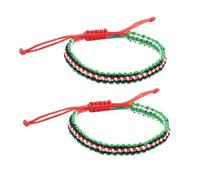 OralGos Pulsera tejida palestina ajustable hecha a mano con la bandera palestina, pulsera de cuerda trenzada, Algodón