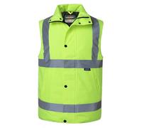 Oralidera Chaleco Acolchado de Seguridad para Hombre Invierno Cálido Chaleco Reflectante de Trabajo Alta visibilidad Chaqueta de Seguridad Sin Mangas, Verde, XL