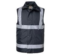 Oralidera Chaleco Acolchado de Seguridad para Hombre Invierno Cálido Chaleco Reflectante de Trabajo Alta visibilidad Chaqueta de Seguridad Sin Mangas, Negro, XL