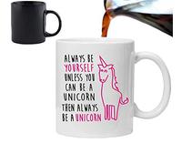 Orama Always yourself unless you can be a unicorn-Lustige Neuheiten Magische Tee/café taza de cerámica 325,3 ml, negro, 6 x 6 x 6 cm
