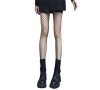 ORANDESIGNE Mujer Medias de Red de Cintura Alta Medias Delgadas Negras Semi Transparente Señoras Pantimedias con Patrón Harajuku Floral Striped Patterned Lace Tights P Negro Talla única
