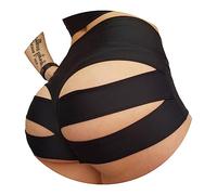 ORANDESIGNE Mujer Pantalones Cortos Rejilla Deportivos Cintura Alta Sexy Shorts Pantalones Cortos Hueco con Liguero Rave Shorts Clubwear Hot Pants para Gym Yoga Fitness Ciclismo A Negro XL