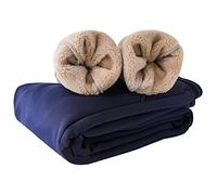 ORANDESIGNE Pantalones de chándal de Lana para Hombre Pantalones Rectos Pantalones de Chándal de Terciopelo Cálido de Invierno Pantalones para Exterior C Azul S