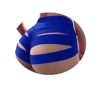 ORANDESIGNE Taille Workout Fitness Shorts Cheer Booty Dance Shorts Doorkijkmodel Mesh Patchwork Paaldansen Clubwear A Azul XXL