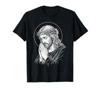 Orando a Jesús Diseño Gráfico para Amantes de la Iglesia Fe Camiseta