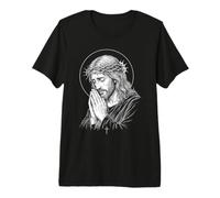 Orando a Jesús Diseño Gráfico para Amantes de la Iglesia Fe Camiseta Premium
