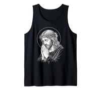 Orando a Jesús Diseño Gráfico para Amantes de la Iglesia Fe Camiseta sin Mangas
